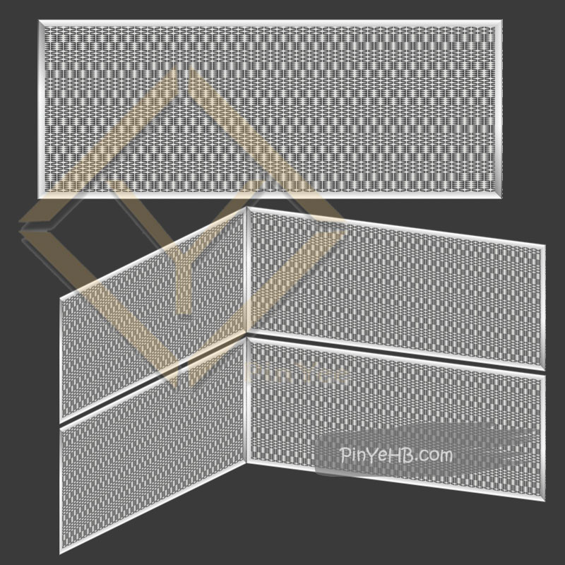 how to install the woven metal mesh panel on the Mall interior wall