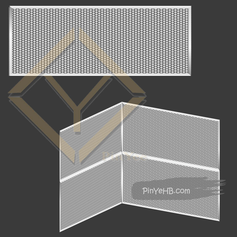 elevator car decorative mesh installation detail in 3D vision